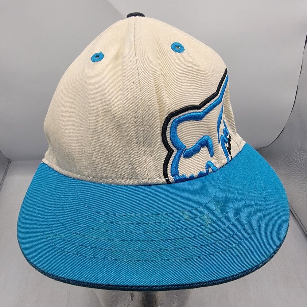 Fox Racing Small Medium White Blue Fitted Hat Motorcycles Motorcross Casual